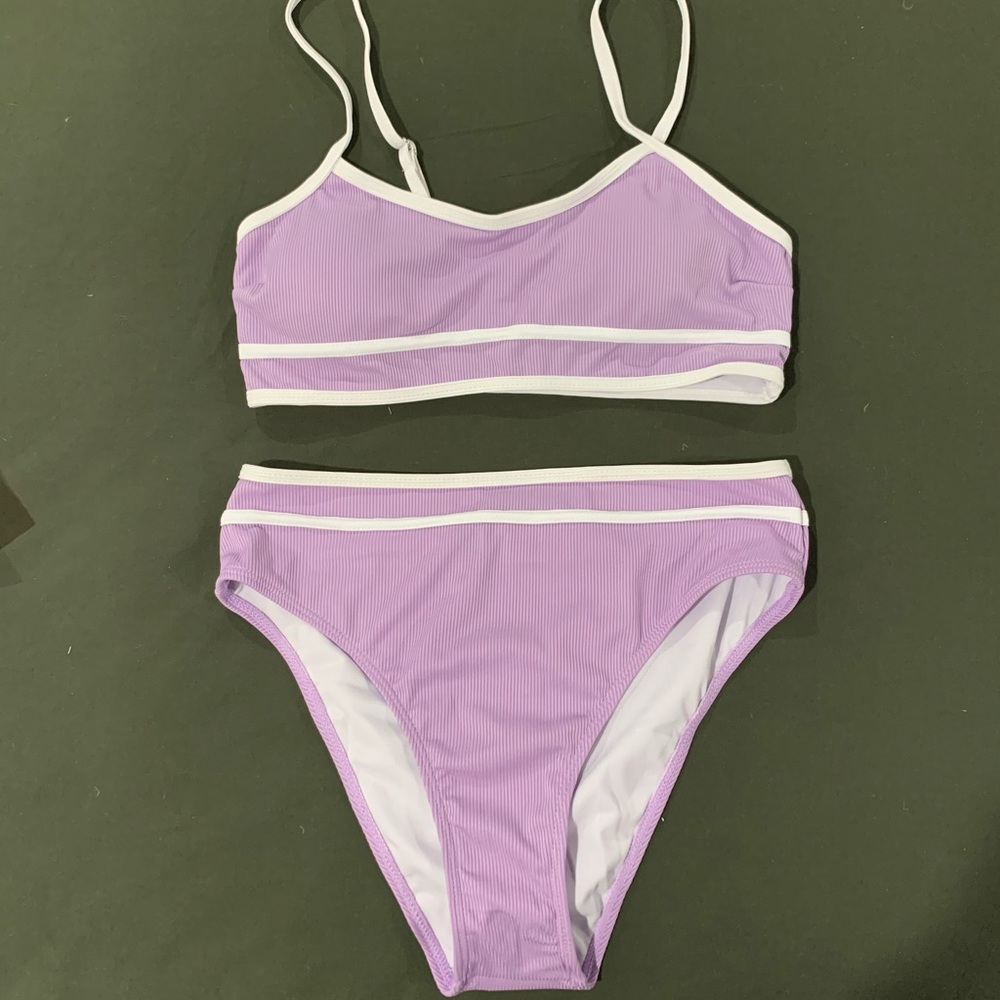 NWT SHEIN Lavender Ribbed Bikini